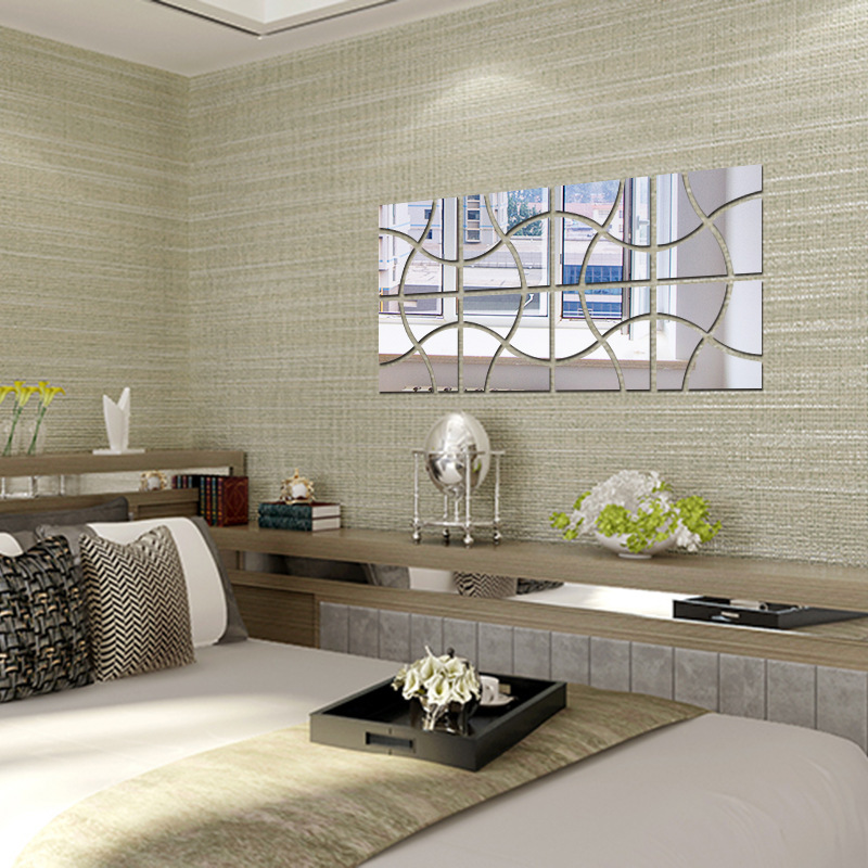 Set Espejo Vinilo Pared Adhesivo Jm291 Decorativo Acrílico
