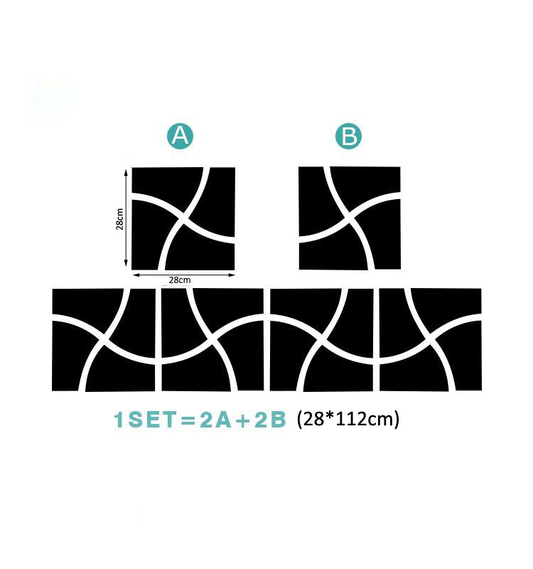 Set Espejo Vinilo Pared Adhesivo Jm291 Decorativo Acrílico