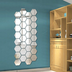 Set Espejo Pared De Acrílico Hexágonos 12 Piezas De 20 Cm
