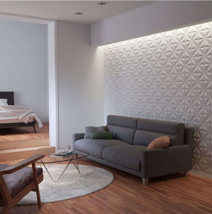 Panel Decorativo 3D Blanco D006 Pvc 50×50 cm (4 Láminas- 1 M2)