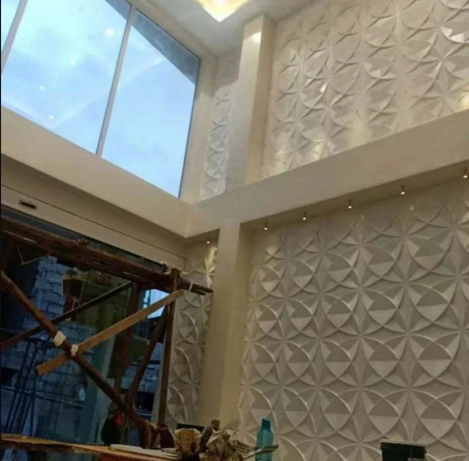 Panel Decorativo 3D Blanco D112 Pvc 50×50 cm (4 Láminas- 1 M2)