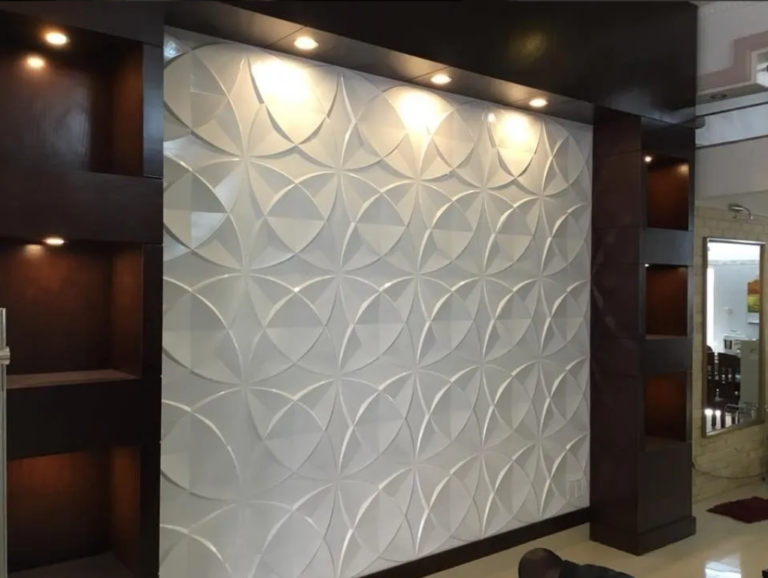 Panel Decorativo 3D Blanco D112 Pvc 50×50 cm (4 Láminas- 1 M2)