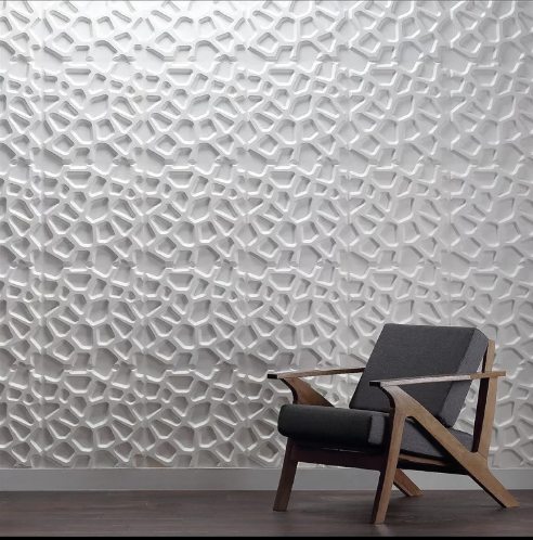 Panel Decorativo 3D Blanco D067 Pvc 50×50 cm (4 Láminas- 1 M2)
