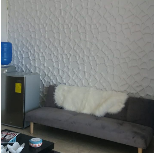 Panel Decorativo 3D Blanco D067 Pvc 50×50 cm (4 Láminas- 1 M2)