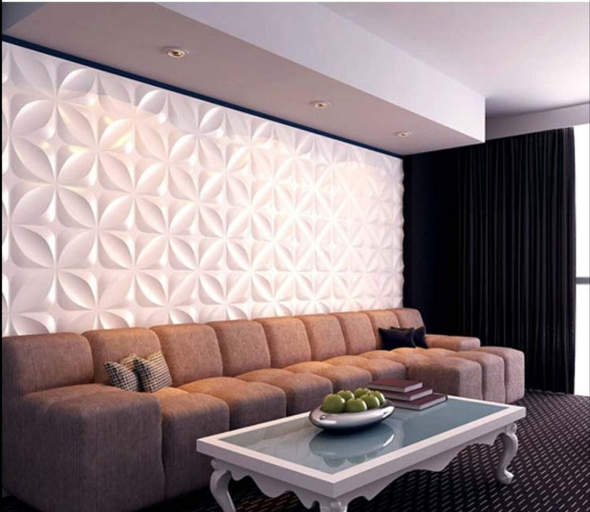Panel Decorativo 3D Blanco D006 Pvc 50×50 cm (4 Láminas- 1 M2)