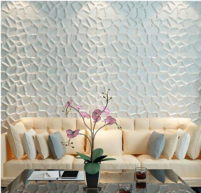 Panel Decorativo 3D Blanco D067 Pvc 50×50 cm (4 Láminas- 1 M2)