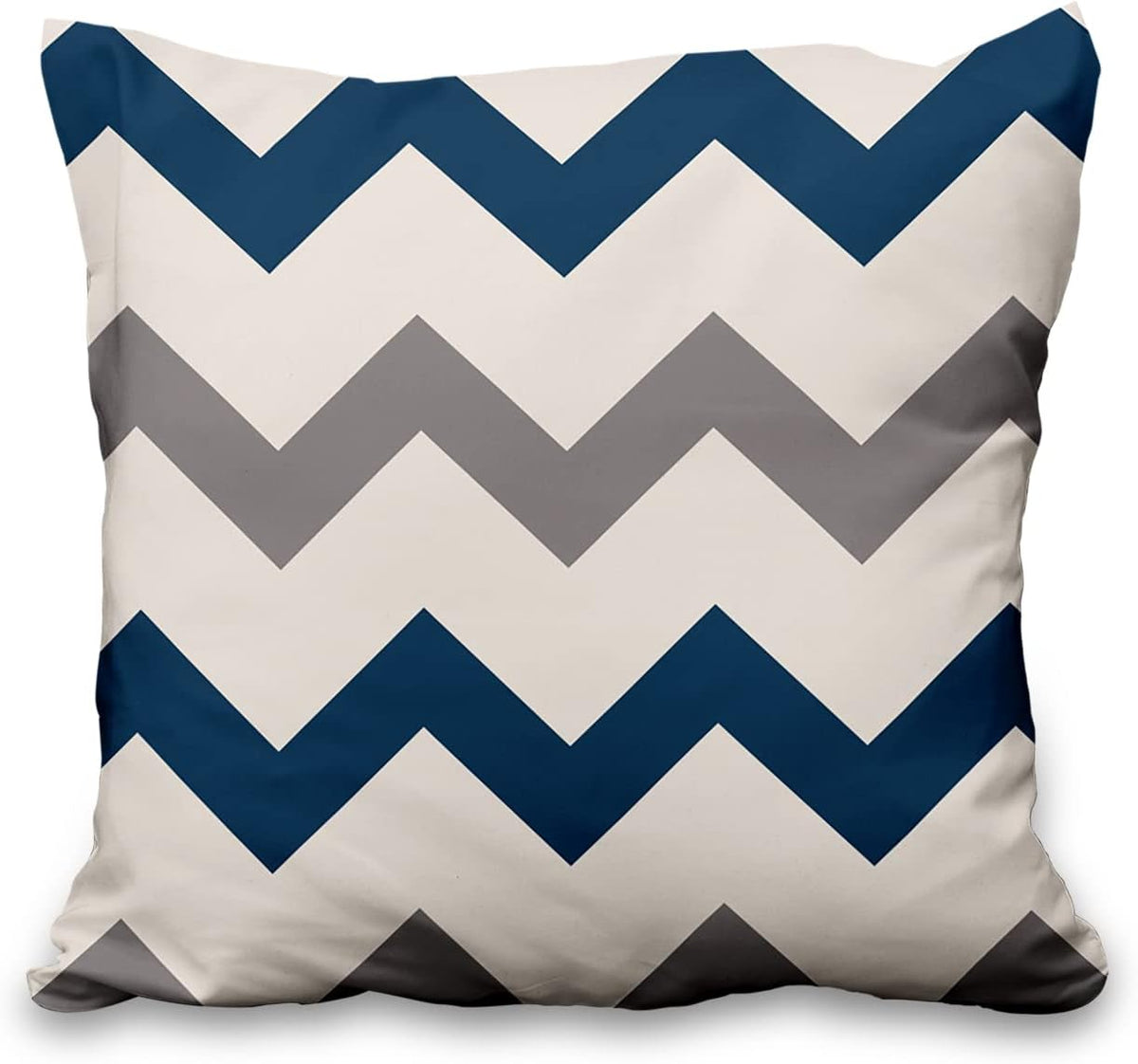 vo (ALT) Conjunto de fundas de cojín geométricas en tonos gris, negro y azul sobre sofá