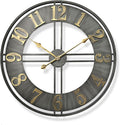 reloj de pared grande metálico gris estilo industrial