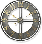 reloj de pared grande metálico gris estilo industrial