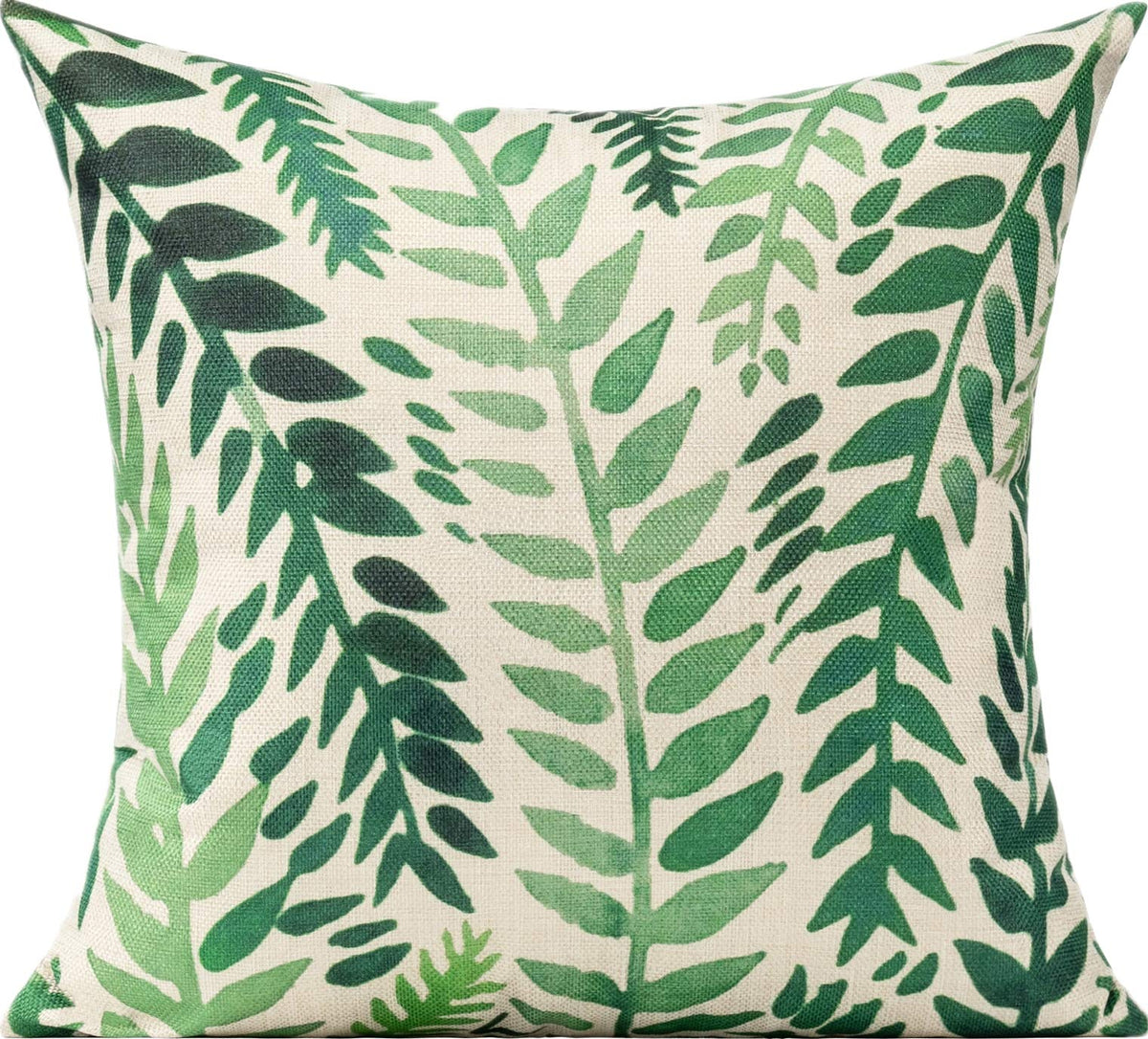 Funda de Cojín Decorativa Hojas Tropicales 45x45 cm