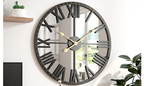 Reloj de Pared Decorativo 60 cm con Fondo Espejo y Diseño Retro