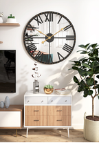 Reloj de Pared Decorativo 60 cm con Fondo Espejo y Diseño Retro