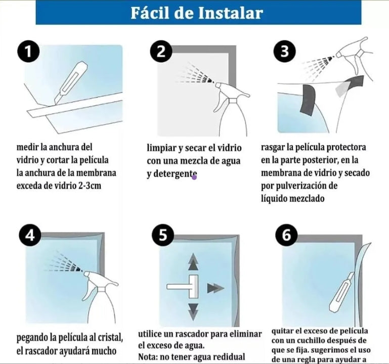 instalación vinilo espejo silver blue paso a paso