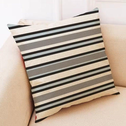 Fundas de cojín geométricas con diseño de líneas en tonos neutros
