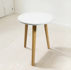 Mesa redonda blanca 50 cm minimalista estilo nórdico