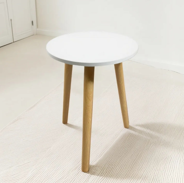 Mesa redonda blanca 50 cm minimalista estilo nórdico