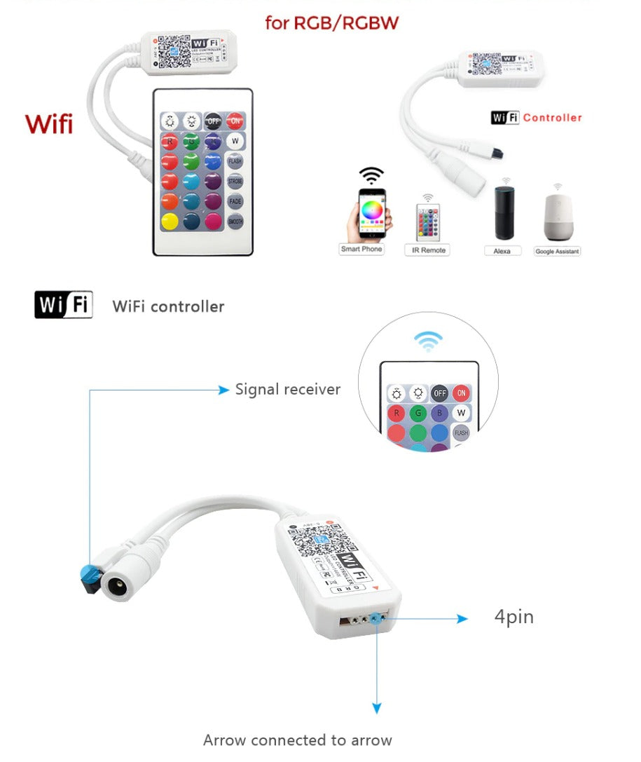 Tira De Luz Led Wifi 5/10 Metros Versión 5050 300 Rgb Cortable