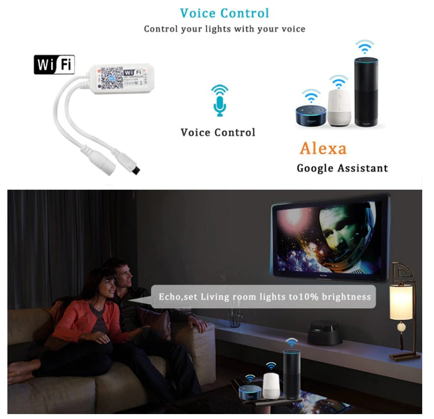 Tira De Luz Led Wifi 5/10 Metros Versión 5050 300 Rgb Cortable