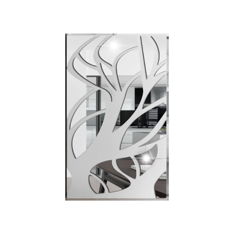Espejo Vinilo Pared Adhesivo Jm332 Decorativo Acrílico Árbol