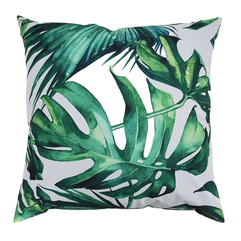 Funda de Cojín Decorativa Hojas Tropicales 45x45 cm