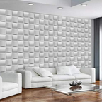 Panel Decorativo 3D Blanco D008 Pvc 50×50 cm (4 Láminas- 1 M2)