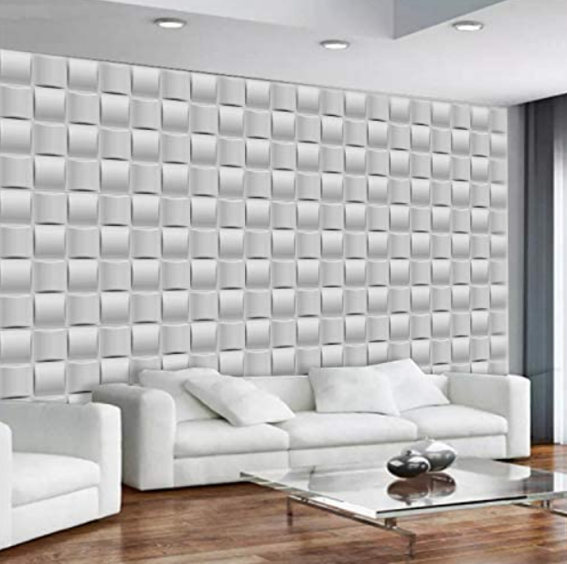 Panel Decorativo 3D Blanco D008 Pvc 50×50 cm (4 Láminas- 1 M2)