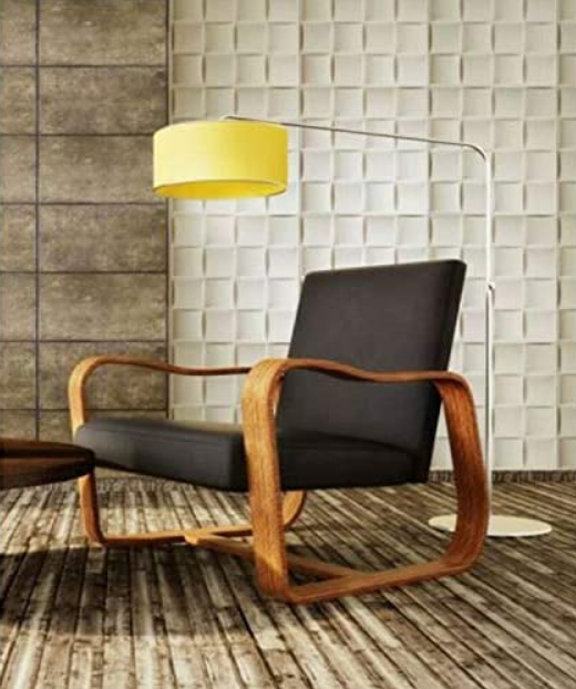 Panel Decorativo 3D Blanco D008 Pvc 50×50 cm (4 Láminas- 1 M2)