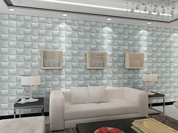 Panel Decorativo 3D Blanco D008 Pvc 50×50 cm (4 Láminas- 1 M2)