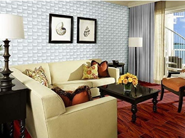 Panel Decorativo 3D Blanco D008 Pvc 50×50 cm (4 Láminas- 1 M2)