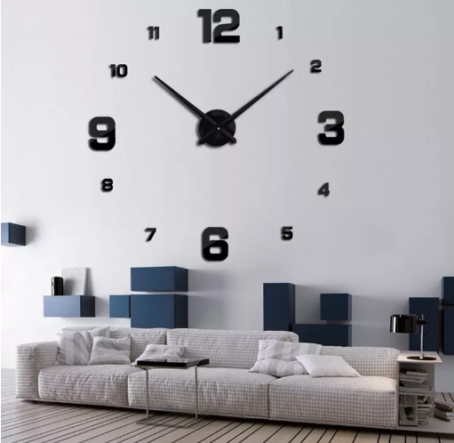 Reloj De Pared 3d Adhesivo Moderno Grande 120 Cm De Diámetro
