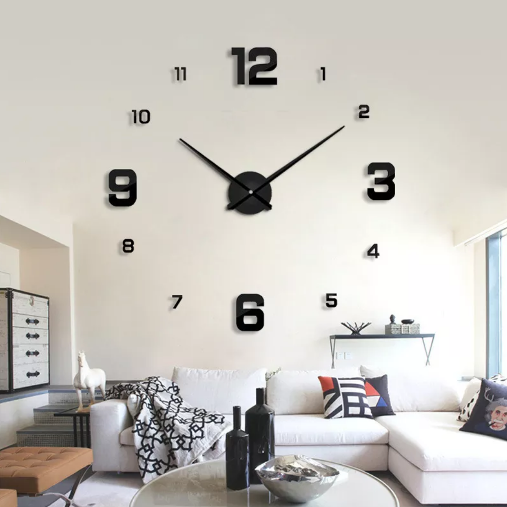 Reloj De Pared 3d Adhesivo Moderno Grande 120 Cm De Diámetro