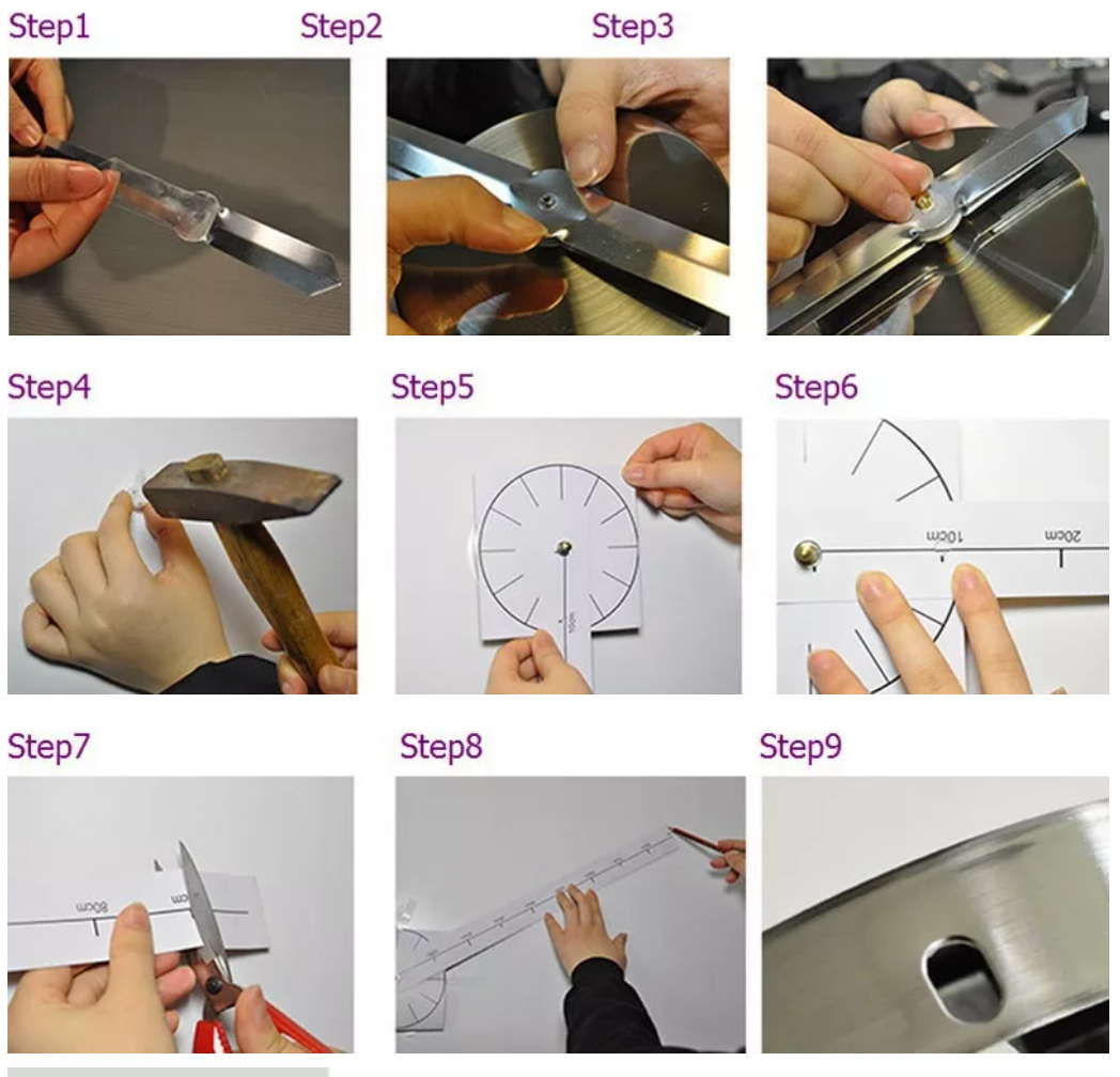 Reloj De Pared 3d Adhesivo Moderno Grande 120 Cm De Diámetro
