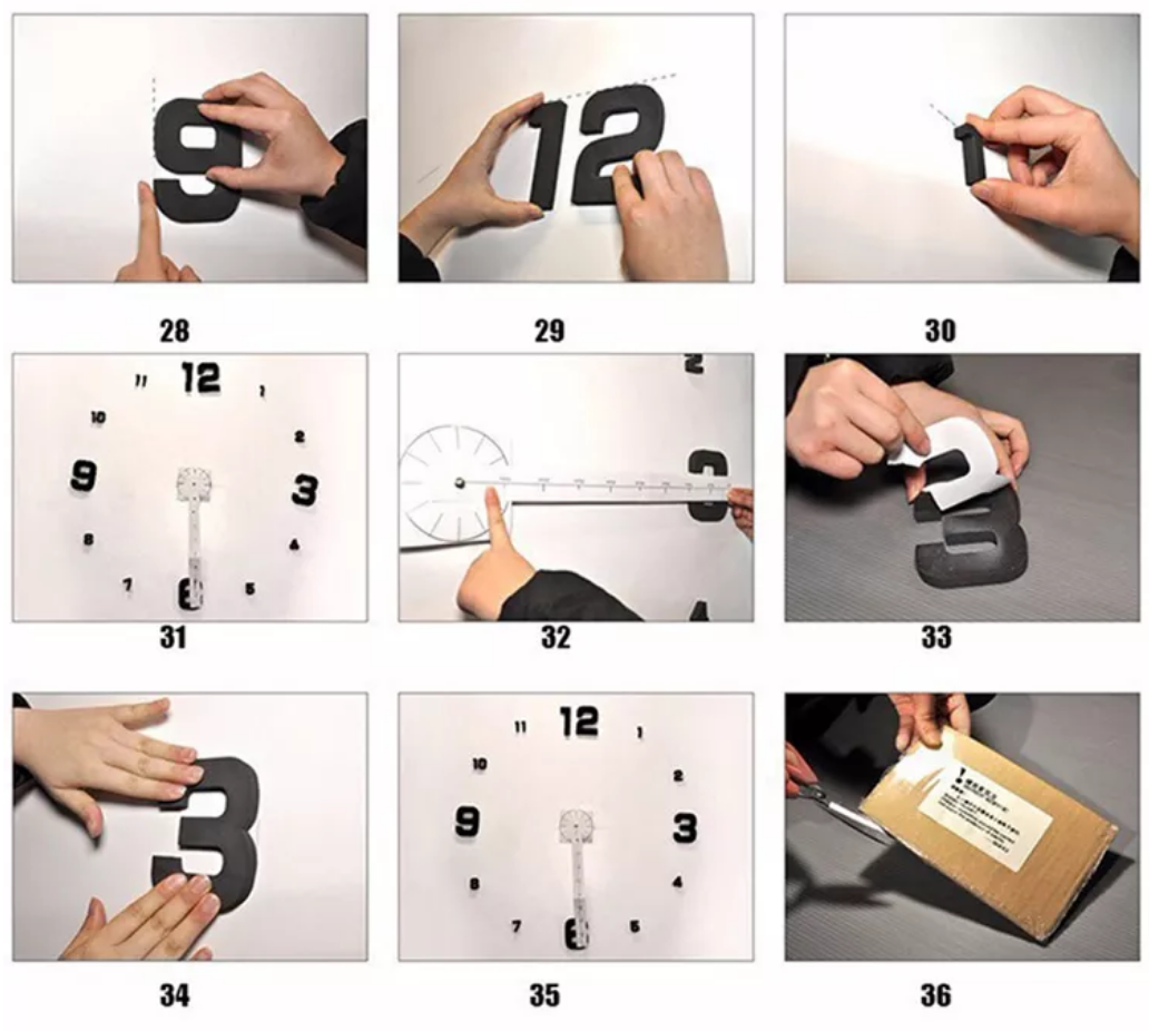Reloj De Pared 3d Adhesivo Moderno Grande 120 Cm De Diámetro