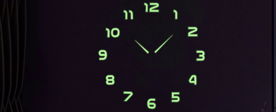 Reloj Pared 3d Adhesivo Fluorescente Grande 120 Cm Diámetro