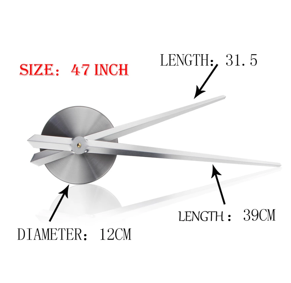 Reloj Pared 3d Adhesivo Fluorescente Grande 120 Cm Diámetro