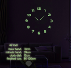 Reloj Pared 3d Adhesivo Fluorescente Grande 120 Cm Diámetro