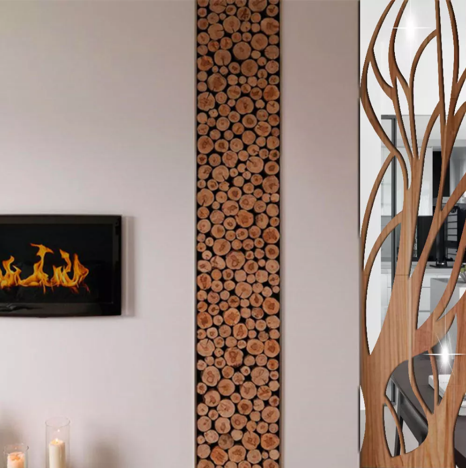 Espejo Vinilo Pared Adhesivo Jm332 Decorativo Acrílico Árbol