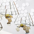 Set Espejo Pared De Acrílico Hexágonos 12 Piezas De 20 Cm