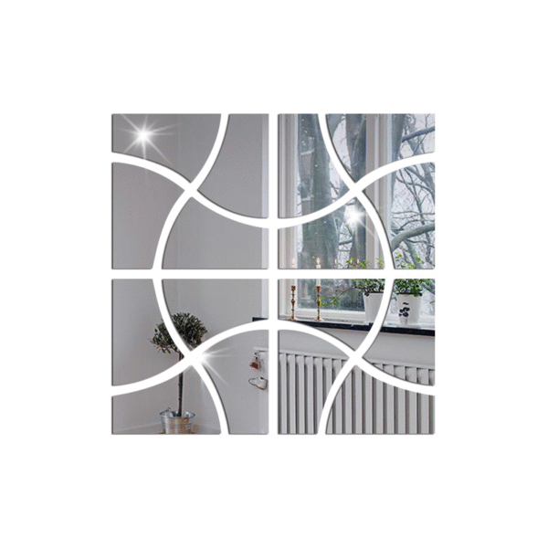 Set Espejo Vinilo Pared Adhesivo Jm291 Decorativo Acrílico