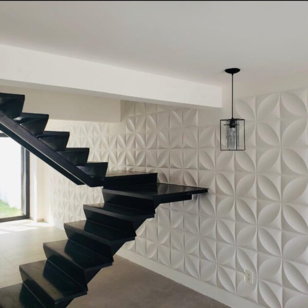 Panel Decorativo 3D Blanco D006 Pvc 50×50 cm (4 Láminas- 1 M2)