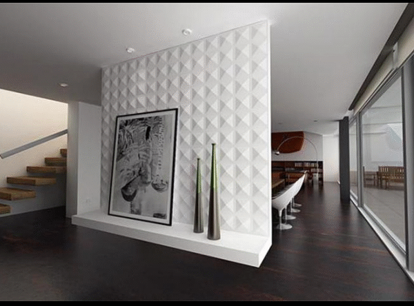Panel Decorativo 3D Blanco D004 Pvc 50×50 cm (4 Láminas- 1 M2)
