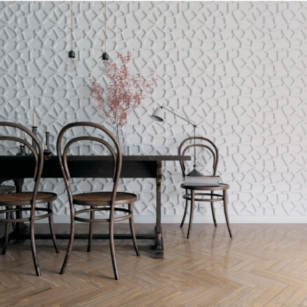 Panel Decorativo 3D Blanco D067 Pvc 50×50 cm (4 Láminas- 1 M2)