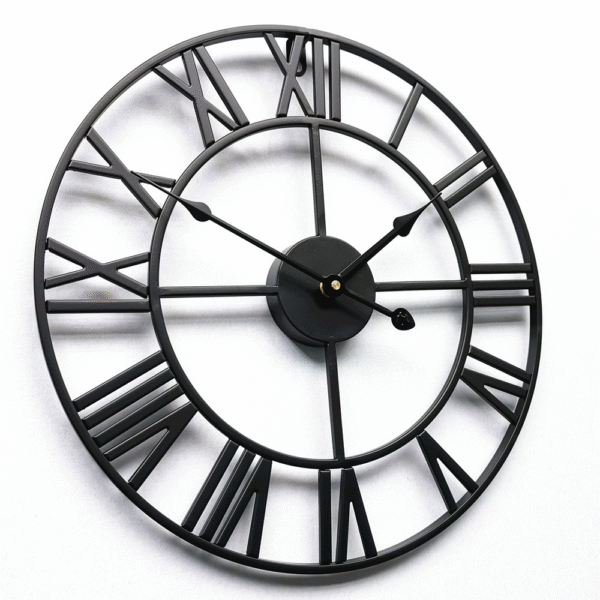 Reloj de Pared Vintage en Hierro con Números Romanos 47-60cm