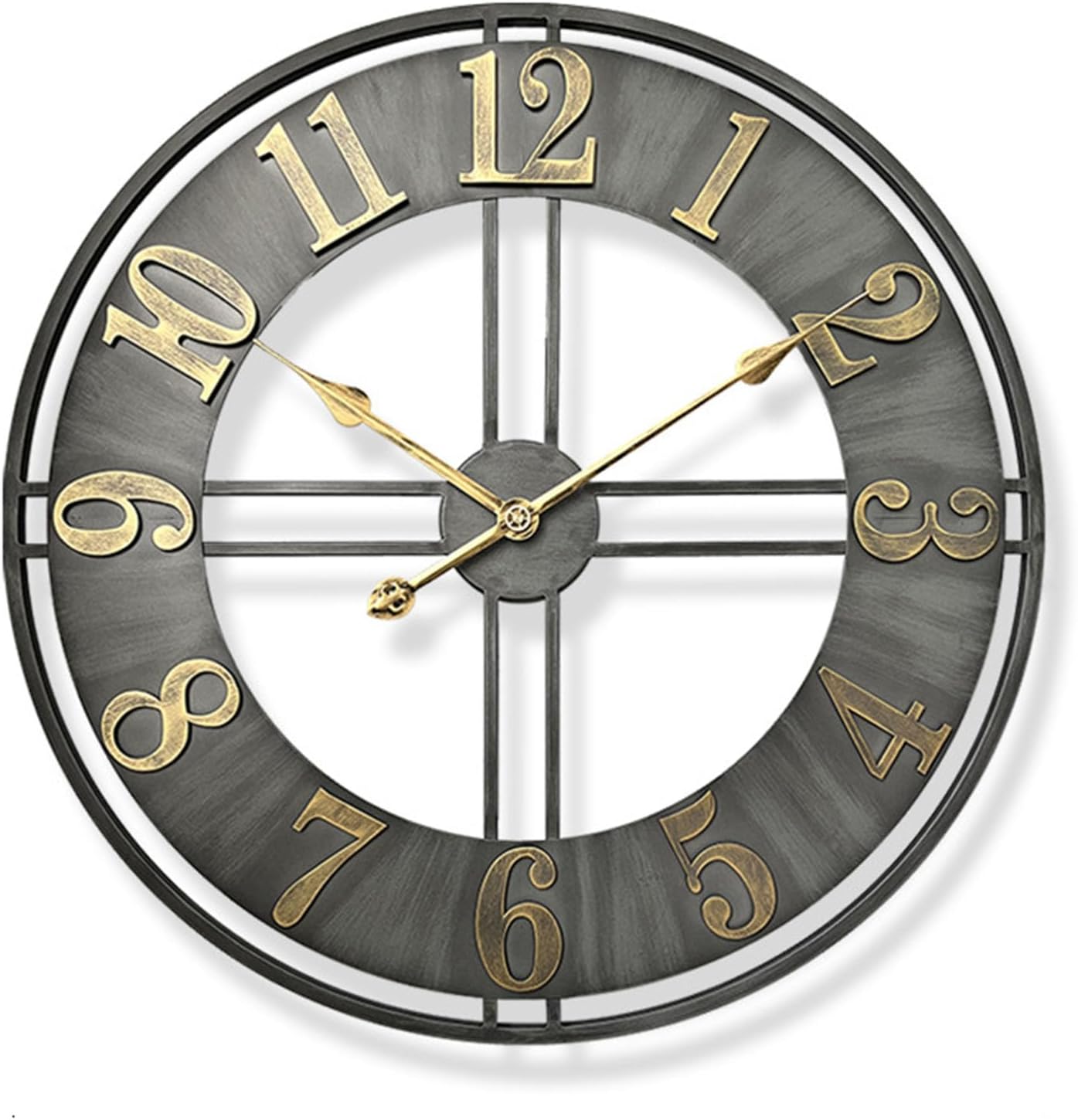 Reloj de pared grande metálico gris reloj de pared grande metálico gris estilo industrial